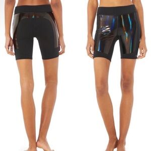 ALO Yoga Galaxy high waisted Iridescent Biker shorts